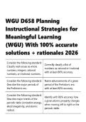 WGU D658  &vert; Planning Instructional Strategies for Meaningful Learning &lpar;WGU&rpar; With 100- accurate solutions