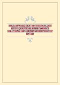 NSG 5240 WEEK 8 LATEST MEDICAL 2026 STUDY QUESTIONS WITH CORRECT SOLUTIONS 100&percnt; GUARANTEED PASS TOP RATED