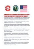 CERTIFIED HEALTHCARE SAFETY CHSP 2026 EXAMS PAPER ALL QUESTIONS AND ANSWERS