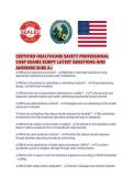 CERTIFIED HEALTHCARE SAFETY PROFESSIONAL CHSP EXAMS SCRIPT LATEST QUESTIONS AND ANSWERS SURE A&period;pdf&NewLine;&NewLine;