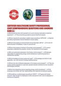 CERTIFIED HEALTHCARE SAFETY PROFESSIONAL CHSP COMPREHENSIVE QUESTIONS AND ANSWERS SURE A&period;pdf&NewLine;&NewLine;