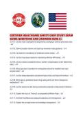 CERTIFIED HEALTHCARE SAFETY CHSP STUDY EXAM GUIDE QUESTIONS AND ANSWERS SURE