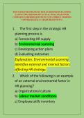 TEST BANK FOR STRATEGIC HUMAN RESOURCES PLANNING LATEST UPDATED 2026-2027 ACTUAL FINAL EXAM WITH COMPLETE CERTIFIED QUESTIONS AND CORRECT VERIFIED ANSWERS RATED A&plus; GRADE BRAND NEW&excl;&excl;&excl;