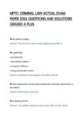 MPTC CRIMINAL LAW ACTUAL EXAM&NewLine;PAPER 2026 QUESTIONS AND SOLUTIONS&NewLine;GRADED A PLUS