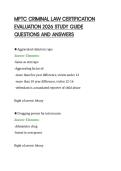 MPTC CRIMINAL LAW CERTIFICATION&NewLine;EVALUATION 2026 STUDY GUIDE&NewLine;QUESTIONS AND ANSWERS