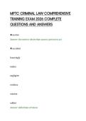MPTC CRIMINAL LAW COMPREHENSIVE&NewLine;TRAINING EXAM 2026 COMPLETE&NewLine;QUESTIONS AND ANSWERS