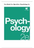 TEST BANK FOR OPENSTAX PSYCHOLOGY 2E &vert; COMPLETE CHAPTERS &vert; VERIFIED QUESTIONS WITH ANSWERS AND RATIONALES &vert; PSYCHOLOGY EXAM PREP GUIDE