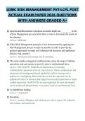 USMC RISK MANAGEMENT PVT-LCPL POST&NewLine;ACTUAL EXAM PAPER 2026 QUESTIONS&NewLine;WITH ANSWERS GRADED A&plus;