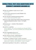 USMLE FINAL TEST 2026 QUESTIONS WITH&NewLine;CORRECT ANSWERS GRADED A&plus;&NewLine;