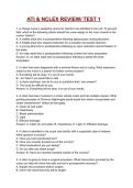 ATI & NCLEX REVIEW&sol; TEST 1 2026&sol;2027 Exam Questions and Answers &lpar;Verified Answers&rpar;