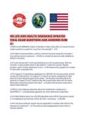 MS LIFE AND HEALTH INSURANCE UPDATED FINAL EXAM QUESTIONS AND ANSWERS SURE