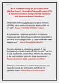 BICSI Final Exam Study Set 2026&sol;2027 Edition &NewLine;&vert;&vert;Verified Exam&excl;&excl;&vert;&vert; Information Transport Systems &lpar;ITS&rpar; &NewLine;& Telecommunications Design &vert;&vert;Verified Questions &NewLine;with Standards-Based Explanations 