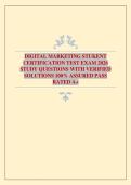 DIGITAL MARKETING STUKENT CERTIFICATION TEST EXAM 2026 STUDY QUESTIONS WITH VERIFIED SOLUTIONS 100&percnt; ASSURED PASS RATED A&plus;