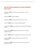 BIO 103 Final Exam questions and answers Graded A&plus;&vert;&NewLine;latest update&NewLine;Metabolism -Chemical processes essential to growth&comma; repair&comma; and&NewLine;reproduction&NewLine;Unicellular -Composed of single cells&NewLine;Multicellular -Compo