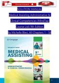 Solution Manual for Medical Assisting&colon; Administrative and Clinical Competencies&comma; 9th Edition &vert; MindTap Course List &vert; Complete Chapter Solutions&comma; Administrative Procedures&comma; Clinical Skills & Exam Prep Guide 2026