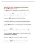 Bio 103 final exam review questions and answers&NewLine;Graded A&plus;&vert; latest update&NewLine;Cell -the smallest unit of life that carries on all the functions of life&NewLine;characteristics of life -uses energy&comma; organized into cells&comma; reproduces&comma;&NewLine;responds to stimuli&comma; grows and d