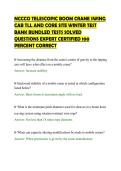 NCCCO TELESCOPIC BOOM CRANE SWING&NewLine;CAB TLL AND CORE SITE WINTER TEST&NewLine;BANK BUNDLED TESTS SOLVED&NewLine;QUESTIONS EXPERT CERTIFIED 100&NewLine;PERCENT CORRECT&NewLine;