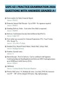 USPS 421 PRACTICE EXAMINATION 2026&NewLine;QUESTIONS WITH ANSWERS GRADED A&plus;