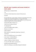 BIO 103- Exam 2 questions and answers Graded A&plus;&vert;&NewLine;latest update&NewLine;All living things are composed of cells&period;&NewLine;True&NewLine;A cell that is 15&percnt; salt is placed into a solution of 70&percnt; water will&period;&period;&period;&NewLine;lose water&NewLine;&lpar;The cell is 85&percnt; water&comma; and the solution is 70&percnt; water&period; Osm