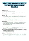 USPS 421 POSTAL ACTUAL EXAM PAPER&NewLine;2026 QUESTIONS WITH ANSWERS&NewLine;GRADED A&plus;