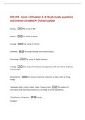 BIO 103 - Exam 1 &lpar;Chapters 1-3&rpar; Study Guide questions&NewLine;and answers Graded A&plus;&vert; latest update&NewLine;Biology -The study of life&period;&NewLine;Botany -The study of plants&period;&NewLine;Zoology -The study of animals&period;&NewLine;Anatomy -The study of body form and structure&period;&NewLine;Physiology -The study o