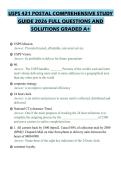 USPS 421 POSTAL COMPREHENSIVE STUDY&NewLine;GUIDE 2026 FULL QUESTIONS AND&NewLine;SOLUTIONS GRADED A&plus;&NewLine;