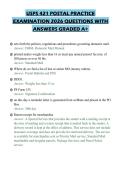 USPS 421 POSTAL PRACTICE&NewLine;EXAMINATION 2026 QUESTIONS WITH&NewLine;ANSWERS GRADED A&plus;&NewLine;