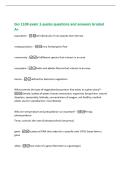 bio 1108 exam 1-pucko questions and answers Graded&NewLine;A&plus;&NewLine;population -all individuals of one species that interact&NewLine;metapopulation -very limited gene flow&NewLine;community -all different species that interact in an area&NewLine;ecosystem -biotic and abiotic factors that