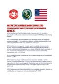 TEXAS LPC JURISPRUDENCE UPDATED FINAL EXAM QUESTIONS AND ANSWERS SURE A&period;pdf