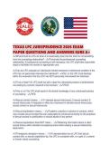TEXAS LPC JURISPRUDENCE 2026 EXAM PAPER QUESTIONS AND ANSWERS SURE A&period;pdf