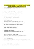 CLEMSON GEOLOGY 1010 EXAM 1- QUESTIONS &NewLine;WITH CORRECT ANSWERS 2026 