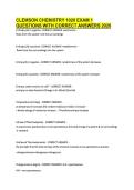 CLEMSON CHEMISTRY 1020 EXAM 1 &NewLine;QUESTIONS WITH CORRECT ANSWERS 2026