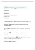 BIO-103Exam questions and answers Graded A&plus;&NewLine;Seven Characteristics for Life -1&period; Complex ordered structure&NewLine;2&period; Homeostasis&NewLine;3&period; Growth&NewLine;4&period; Metabolism