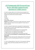 ATI Fundamentals 2023 Proctored Exam &NewLine;Review 2025&sol;2026 Updated Practice &NewLine;Questions & Verified Answers 