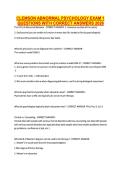 CLEMSON ABNORMAL PSYCHOLOGY EXAM 1 &NewLine;QUESTIONS WITH CORRECT ANSWERS 2026 