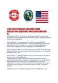 LLQP LIFE INSURANCE UPDATED EXAM EVALUATION QUESTIONS AND ANSWERS SURE