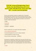 NUR 5461 Advanced Pathophysiology Exam 1 Practice Test with 350 Questions and Correct Answers&sol; WPU NUR 5461 Exam 1 Prep Latest 2026-2027 - Correctly Answered Questions