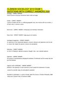 CLEMSON SOCIOLOGY 2010 EXAM 1- &NewLine;QUESTIONS WITH CORRECT ANSWERS 2026