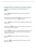Biology 1108- Exam 1 questions and answers Graded A&plus;&NewLine;A population with a novel adaptation has evolved that adaptation T or F -&NewLine;True&NewLine;polytomy -a graphical depiction of what type of relationship there is&NewLine;between groups&NewLine;Which phylogenetic group includes