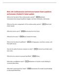 BIOL 101 Cardiovascular and Immune System Exam questions&NewLine;and answers Graded A&plus; latest update&NewLine;What is the function of the cardiovascular system&quest; -Maintains&NewLine;homeostasis by transporting blood&comma; oxygen&comma; nutrients&comma; hormones&comma; and wastes&period;&NewLine;What are the main co