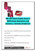 NR 324 Adult Health Exam 2 &lpar;120&plus; Questions&rpar; &ndash; Cardiovascular Assessment&comma; Hypertension&comma; CAD&comma; ACS&comma; MI & Heart Failure &vert; Chamberlain University Nursing Exam 2026 Review