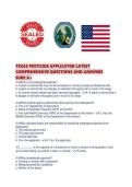 TEXAS PESTICIDE APPLICATOR LATEST COMPREHENSIVE QUESTIONS AND ANSWERS SURE A&period;pdf&NewLine;&NewLine;1