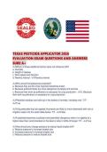 TEXAS PESTICIDE APPLICATOR 2026 EVALUATION EXAM QUESTIONS AND ANSWERS SURE A&period;pdf