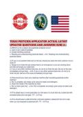 TEXAS PESTICIDE APPLICATOR ACTUAL LATEST UPDATED QUESTIONS AND ANSWERS SURE A&period;pdf