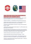 TEXAS PESTICIDE APPLICATOR EXAM PAPER ALL QUESTIONS AND ANSWERS SURE A&period;pdf