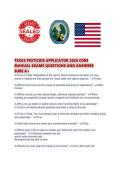 TEXAS PESTICIDE APPLICATOR 2026 CORE MANUAL EXAMS QUESTIONS AND ANSWERS SUR
