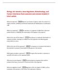 Biology 101 Genetics&comma; Gene Regulation&comma; Biotechnology&comma; and&NewLine;Human Inheritance Exam questions and answers Graded A&plus;&NewLine;latest update&NewLine;What are operons&quest; -Operons are clusters of genes under the control of a&NewLine;single promoter&comma; allowing coordinated expression of 