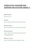 NCSSM ACTUAL EXAM PAPER 2026&NewLine;QUESTIONS AND SOLUTIONS GRADED A&plus;