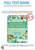 Calculation of Drug Dosages &lpar;12th Edition&rpar; by Sheila J&period; Ogden & Linda Fluharty &ndash; Complete Nursing Drug Calculation Workbook and Practice Guide