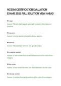 NCSSM CERTIFICATION EVALUATION&NewLine;EXAMS 2026 FULL SOLUTION VIEW AHEAD
